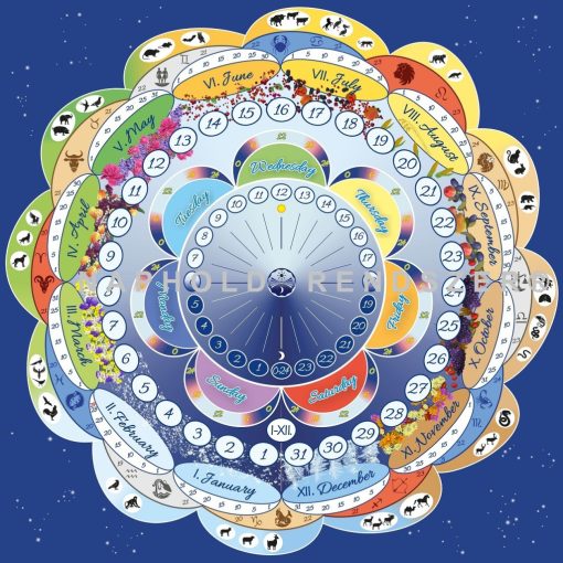 Évkör - a nyugati és keleti zodiákus állataival (molinó)